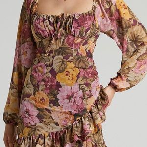 Showpo Long Sleeve Mini Dress in Floral
